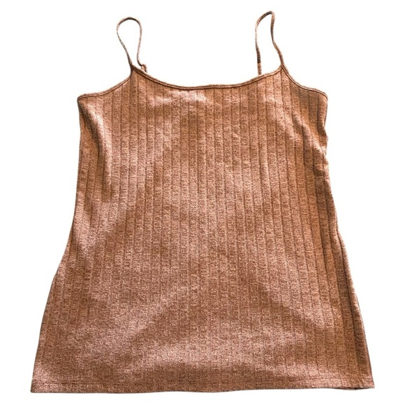 LOFT Gold Ribbed Sleeveless Camisole - Picture 1 of 3